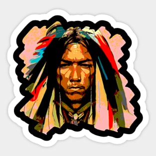 Native American Indian Graffiti Street Art Sticker